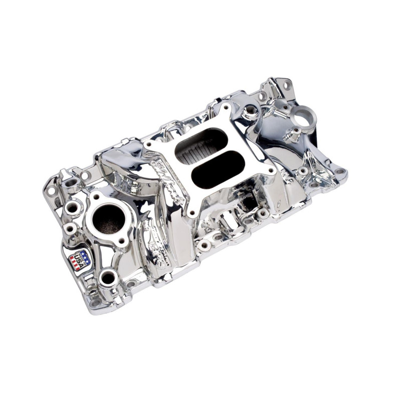 Admission 4 corps chrome Big Block EDELBROCK Performer RPM Air-Gap